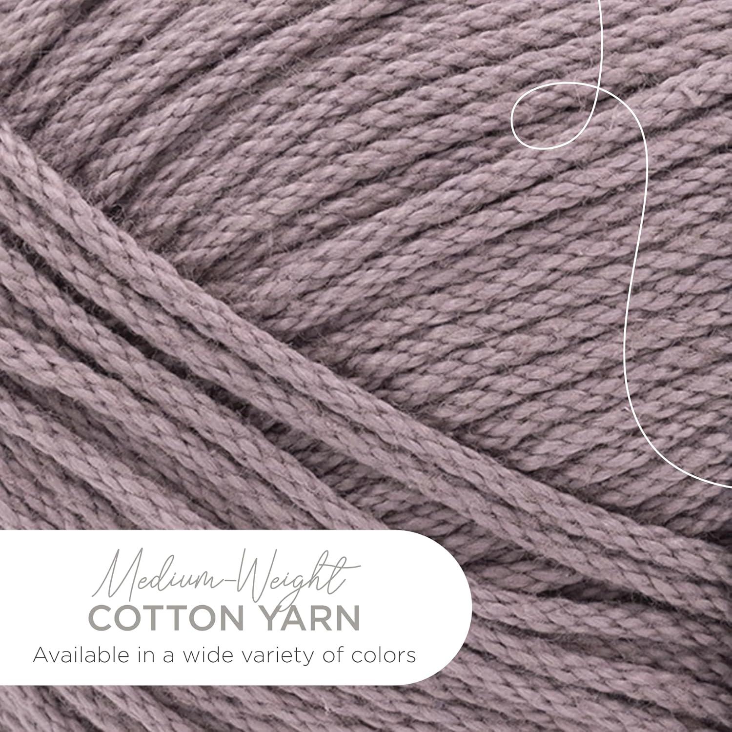 imageLion Brand Yarn Lightweight 247 Cotton Yarn for Knitting Crocheting and Crafts Creamsicle 3 PackVintage Lilac
