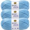 imageLion Brand Yarn Basic Stitch AntiPilling Yarn for Crocheting Knitting and Crafts Peachy 3 PackBaby Blue