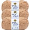imageLion Brand Yarn Basic Stitch AntiPilling Yarn for Crocheting Knitting and Crafts Peachy 3 PackClay