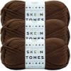imageLion Brand Yarn Basic Stitch AntiPilling Yarn for Crocheting Knitting and Crafts Peachy 3 PackCocoa