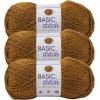 imageLion Brand Yarn Basic Stitch AntiPilling Yarn for Crocheting Knitting and Crafts Peachy 3 PackGold Heather
