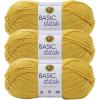 imageLion Brand Yarn Basic Stitch AntiPilling Yarn for Crocheting Knitting and Crafts Peachy 3 PackMustard