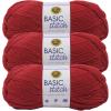 imageLion Brand Yarn Basic Stitch AntiPilling Yarn for Crocheting Knitting and Crafts Peachy 3 PackRed Heather