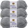 imageLion Brand Yarn Basic Stitch AntiPilling Yarn for Crocheting Knitting and Crafts Peachy 3 PackSilver Heather
