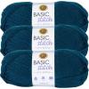 imageLion Brand Yarn Basic Stitch AntiPilling Yarn for Crocheting Knitting and Crafts Peachy 3 PackSteel Blue
