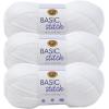 imageLion Brand Yarn Basic Stitch AntiPilling Yarn for Crocheting Knitting and Crafts Peachy 3 PackWhite