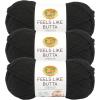 imageLion Brand Yarn Feels Like Butta Yarn VelvetySoft Yarn for Crocheting and Knitting 3 Pack Rainy DayBlack
