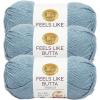 imageLion Brand Yarn Feels Like Butta Yarn VelvetySoft Yarn for Crocheting and Knitting 3 Pack Rainy DayDusty Blue