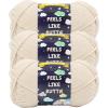 imageLion Brand Yarn Feels Like Butta Yarn VelvetySoft Yarn for Crocheting and Knitting 3 Pack Rainy DayNeutral