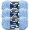 imageLion Brand Yarn Feels Like Butta Yarn VelvetySoft Yarn for Crocheting and Knitting 3 Pack Rainy DayPeriwinkle