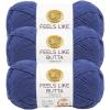 imageLion Brand Yarn Feels Like Butta Yarn VelvetySoft Yarn for Crocheting and Knitting 3 Pack Rainy DayRoyal Blue