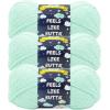 imageLion Brand Yarn Feels Like Butta Yarn VelvetySoft Yarn for Crocheting and Knitting 3 Pack Rainy DaySeagreen