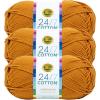 imageLion Brand Yarn Lightweight 247 Cotton Yarn for Knitting Crocheting and Crafts Creamsicle 3 PackAmber