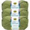 imageLion Brand Yarn Lightweight 247 Cotton Yarn for Knitting Crocheting and Crafts Creamsicle 3 PackBay Leaf