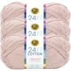 imageLion Brand Yarn Lightweight 247 Cotton Yarn for Knitting Crocheting and Crafts Creamsicle 3 PackBeechnut