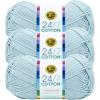 imageLion Brand Yarn Lightweight 247 Cotton Yarn for Knitting Crocheting and Crafts Creamsicle 3 PackCool Grey