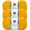 imageLion Brand Yarn Lightweight 247 Cotton Yarn for Knitting Crocheting and Crafts Creamsicle 3 PackGoldenrod