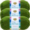 imageLion Brand Yarn Lightweight 247 Cotton Yarn for Knitting Crocheting and Crafts Creamsicle 3 PackGrass