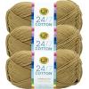 imageLion Brand Yarn Lightweight 247 Cotton Yarn for Knitting Crocheting and Crafts Creamsicle 3 PackHay Bale