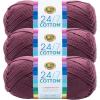 imageLion Brand Yarn Lightweight 247 Cotton Yarn for Knitting Crocheting and Crafts Creamsicle 3 PackLilac