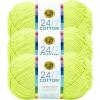 imageLion Brand Yarn Lightweight 247 Cotton Yarn for Knitting Crocheting and Crafts Creamsicle 3 PackLime