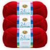 imageLion Brand Yarn Lightweight 247 Cotton Yarn for Knitting Crocheting and Crafts Creamsicle 3 PackRed