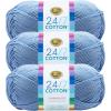 imageLion Brand Yarn Lightweight 247 Cotton Yarn for Knitting Crocheting and Crafts Creamsicle 3 PackSky