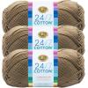 imageLion Brand Yarn Lightweight 247 Cotton Yarn for Knitting Crocheting and Crafts Creamsicle 3 PackTaupe