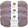 imageLion Brand Yarn Lightweight 247 Cotton Yarn for Knitting Crocheting and Crafts Creamsicle 3 PackVintage Lilac