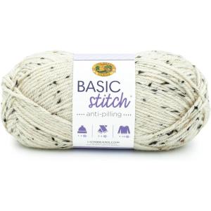 imageLion Brand Yarn Basic Stitch AntiPilling Yarn for Crocheting Knitting and Crafts Peachy 3 PackAlmond Tweed