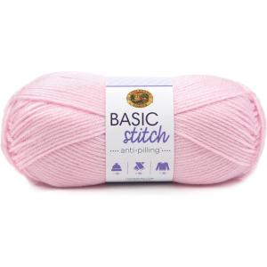 imageLion Brand Yarn Basic Stitch AntiPilling Yarn for Crocheting Knitting and Crafts Peachy 3 PackBaby Pink