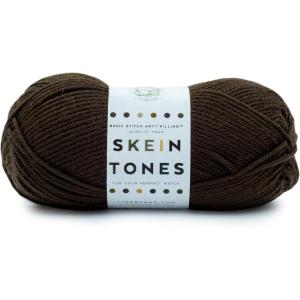 imageLion Brand Yarn Basic Stitch AntiPilling Yarn for Crocheting Knitting and Crafts Peachy 3 PackEbony