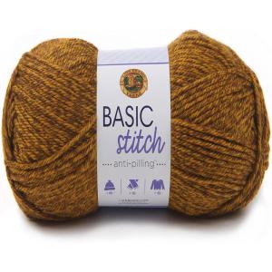 imageLion Brand Yarn Basic Stitch AntiPilling Yarn for Crocheting Knitting and Crafts Peachy 3 PackGold Heather