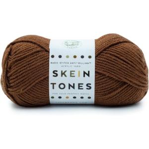 imageLion Brand Yarn Basic Stitch AntiPilling Yarn for Crocheting Knitting and Crafts Peachy 3 PackMahogany