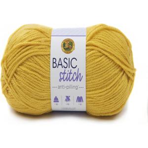 imageLion Brand Yarn Basic Stitch AntiPilling Yarn for Crocheting Knitting and Crafts Peachy 3 PackMustard