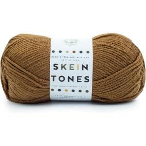 imageLion Brand Yarn Basic Stitch AntiPilling Yarn for Crocheting Knitting and Crafts Peachy 3 PackNutmeg
