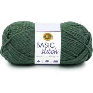 imageLion Brand Yarn Basic Stitch AntiPilling Yarn for Crocheting Knitting and Crafts Peachy 3 PackPine Heather