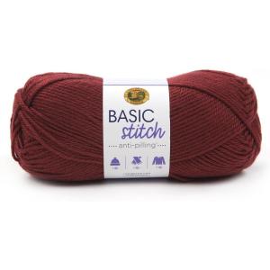 imageLion Brand Yarn Basic Stitch AntiPilling Yarn for Crocheting Knitting and Crafts Peachy 3 PackPomegranate