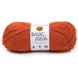 imageLion Brand Yarn Basic Stitch AntiPilling Yarn for Crocheting Knitting and Crafts Peachy 3 PackPumpkin
