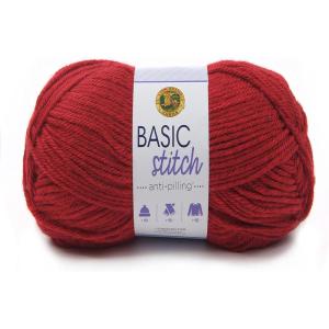 imageLion Brand Yarn Basic Stitch AntiPilling Yarn for Crocheting Knitting and Crafts Peachy 3 PackRed Heather