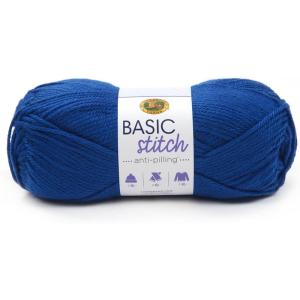 imageLion Brand Yarn Basic Stitch AntiPilling Yarn for Crocheting Knitting and Crafts Peachy 3 PackRoyal Blue