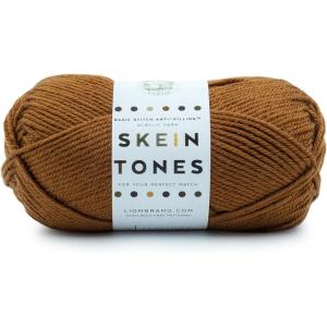 imageLion Brand Yarn Basic Stitch AntiPilling Yarn for Crocheting Knitting and Crafts Peachy 3 PackTruffle