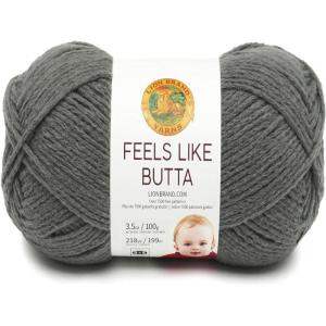 imageLion Brand Yarn Feels Like Butta Yarn VelvetySoft Yarn for Crocheting and Knitting 3 Pack Rainy DayCharcoal