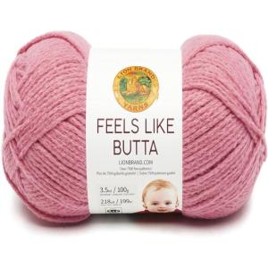 imageLion Brand Yarn Feels Like Butta Yarn VelvetySoft Yarn for Crocheting and Knitting 3 Pack Rainy DayDusty Pink