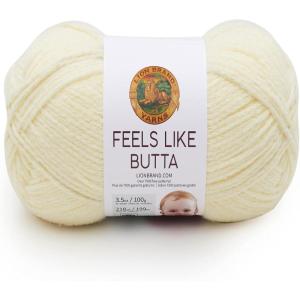 imageLion Brand Yarn Feels Like Butta Yarn VelvetySoft Yarn for Crocheting and Knitting 3 Pack Rainy DayLemon