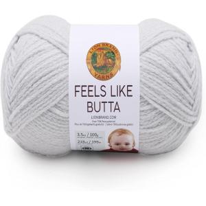imageLion Brand Yarn Feels Like Butta Yarn VelvetySoft Yarn for Crocheting and Knitting 3 Pack Rainy DayPale Grey
