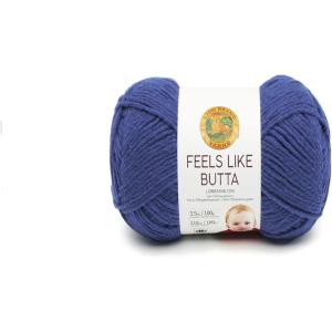 imageLion Brand Yarn Feels Like Butta Yarn VelvetySoft Yarn for Crocheting and Knitting 3 Pack Rainy DayRoyal Blue