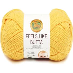 imageLion Brand Yarn Feels Like Butta Yarn VelvetySoft Yarn for Crocheting and Knitting 3 Pack Rainy DayYellow