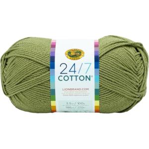 imageLion Brand Yarn Lightweight 247 Cotton Yarn for Knitting Crocheting and Crafts Creamsicle 3 PackBay Leaf