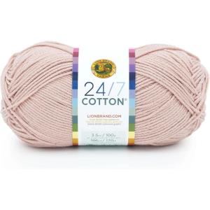 imageLion Brand Yarn Lightweight 247 Cotton Yarn for Knitting Crocheting and Crafts Creamsicle 3 PackBeechnut